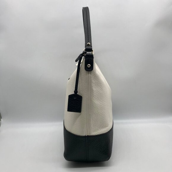 Kate Spade Black And Cream Pebbled Leather Bay Street Lexie Shoulder Bag - Picture 3 of 10